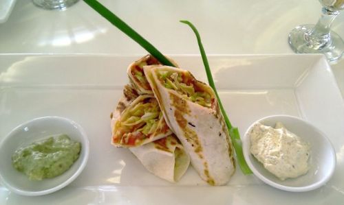 Mexican-Malaysian chicken taco roll